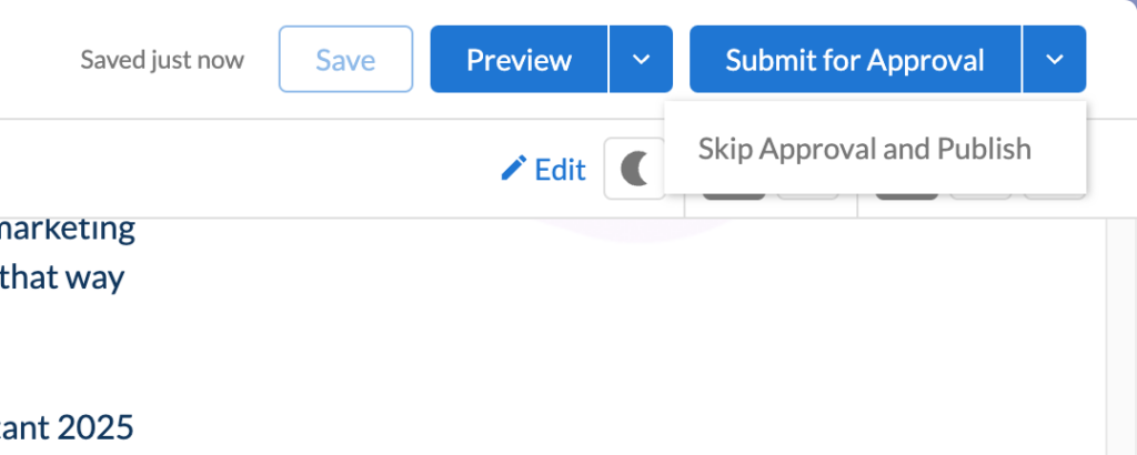 Skip approval has moved